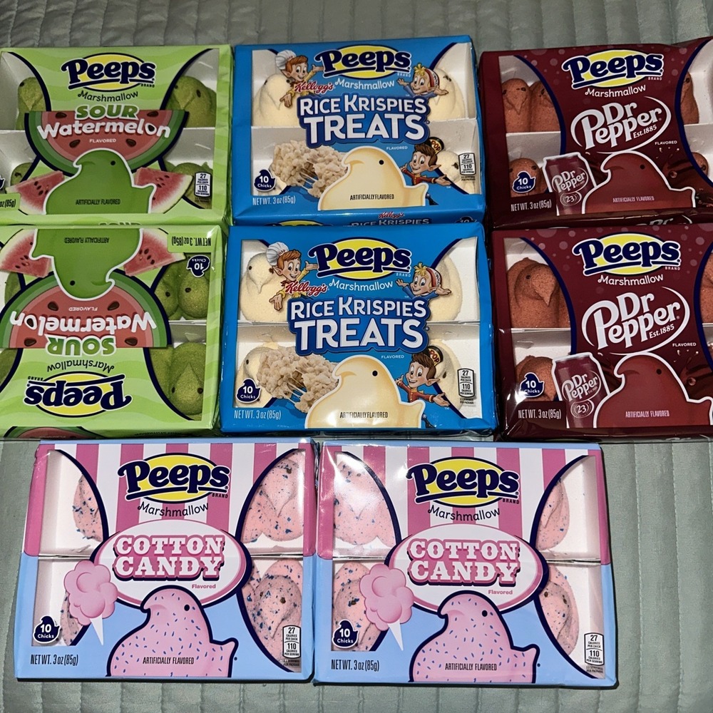 4 Exclusive Flavors Peeps! 8pks of 3oz/10ct, Dr Pepper, Harry Potter, etc‎